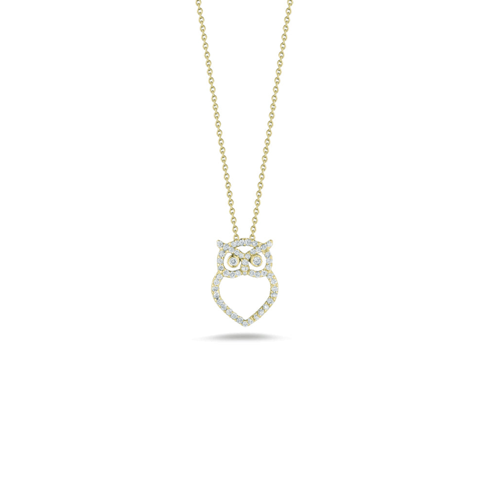 Roberto Coin Tiny Treasures Yellow Gold Owl Pendant Necklace