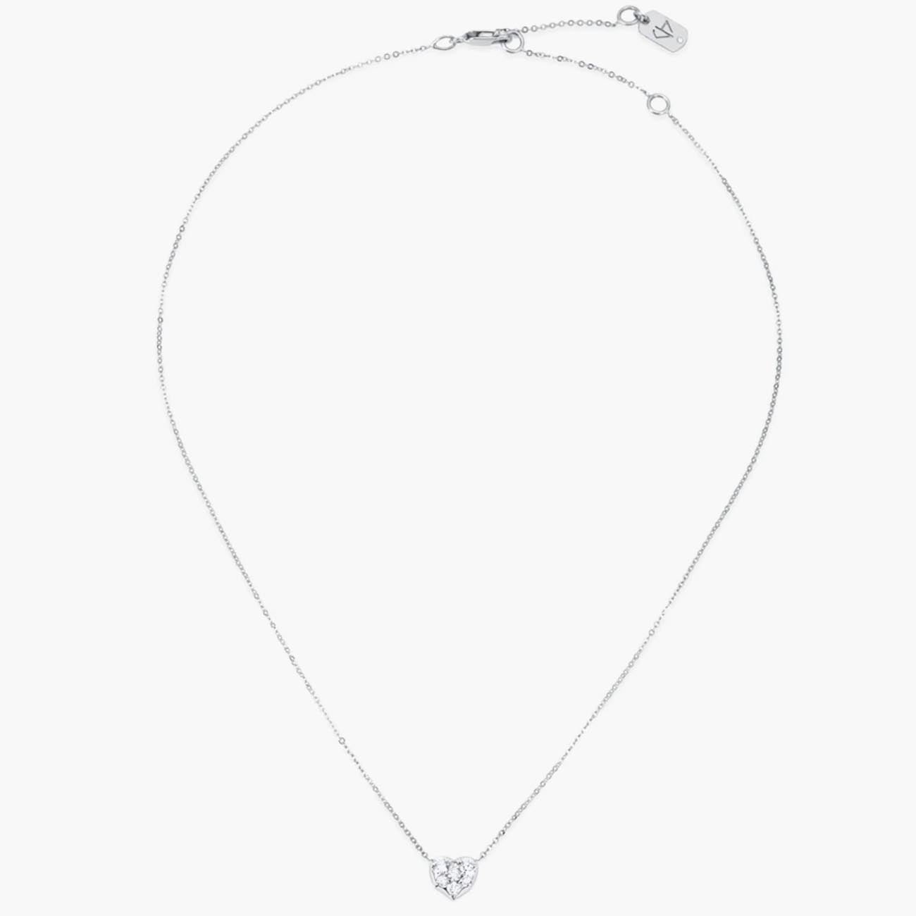 Carbon & Hyde White Gold Diamond Heart Choker Necklace