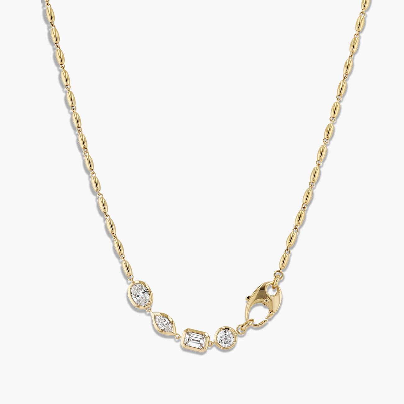 Paramount Gems 2.14 Carat Multi-Shape Diamond Necklace in 18K Yellow Gold