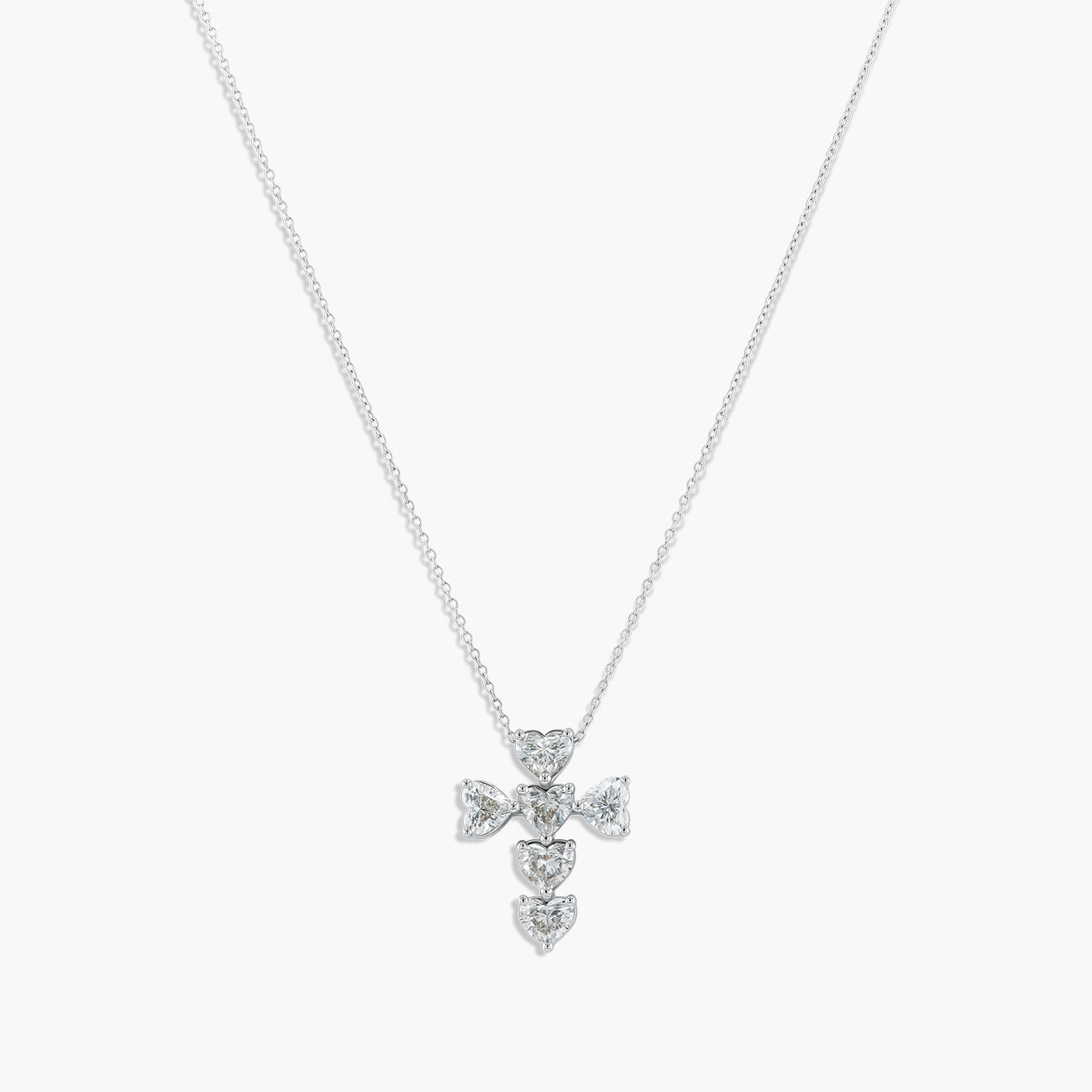Paramount Gems 3.12 Carat Pear and Cushion Diamond Necklace in 18K White Gold