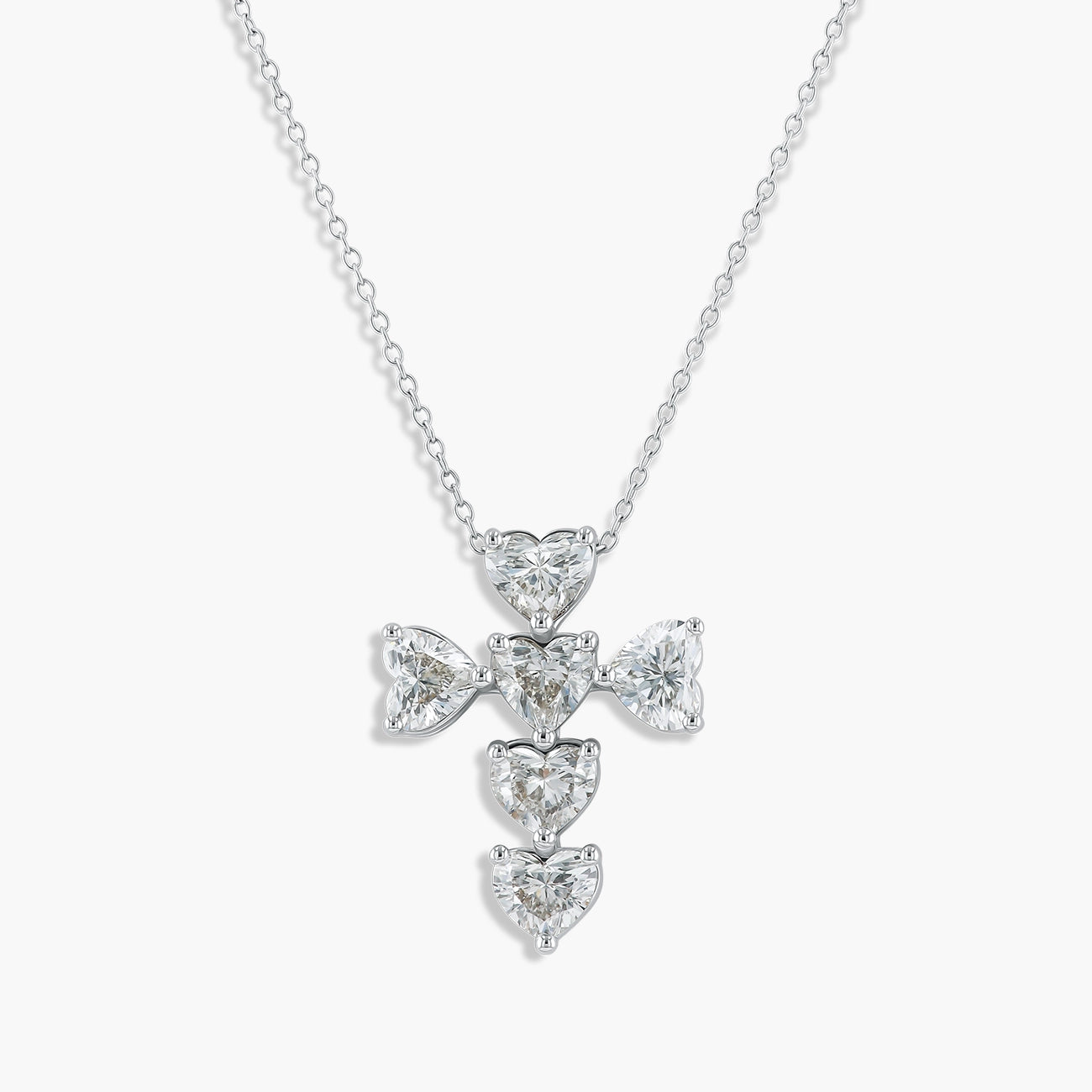Paramount Gems 3.12 Carat Pear and Cushion Diamond Necklace in 18K White Gold