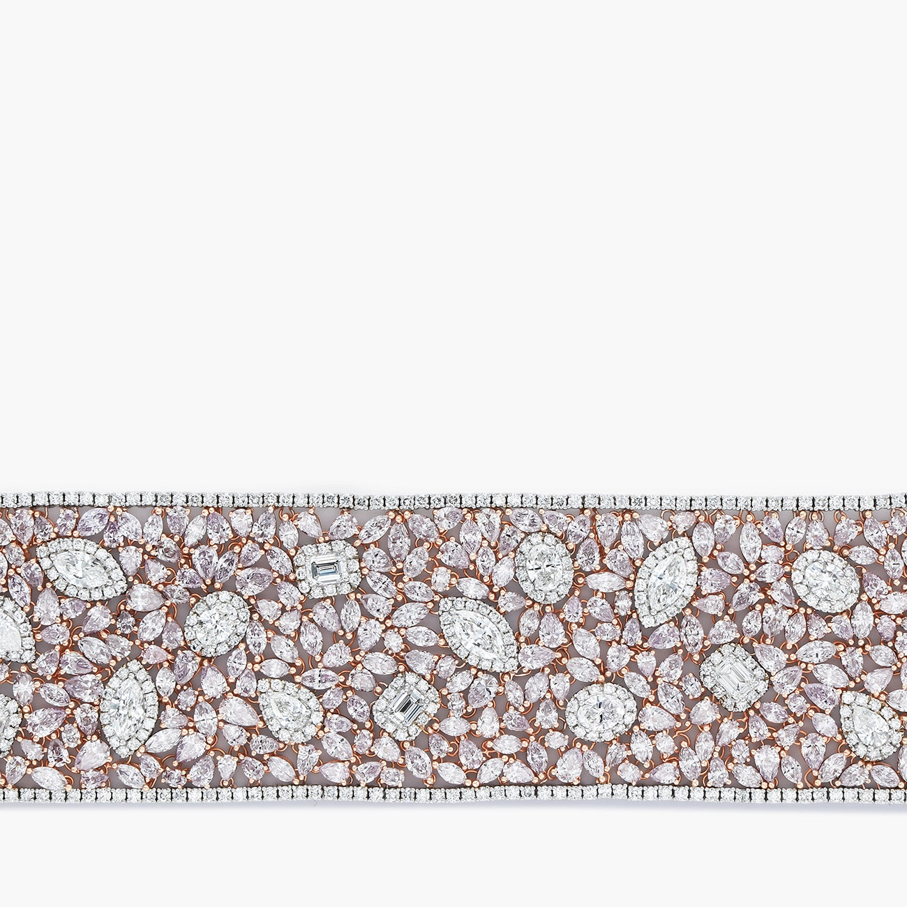 Paramount Gems 49.87 Carat Multi-Diamond Bracelet in 18K Rose and White Gold