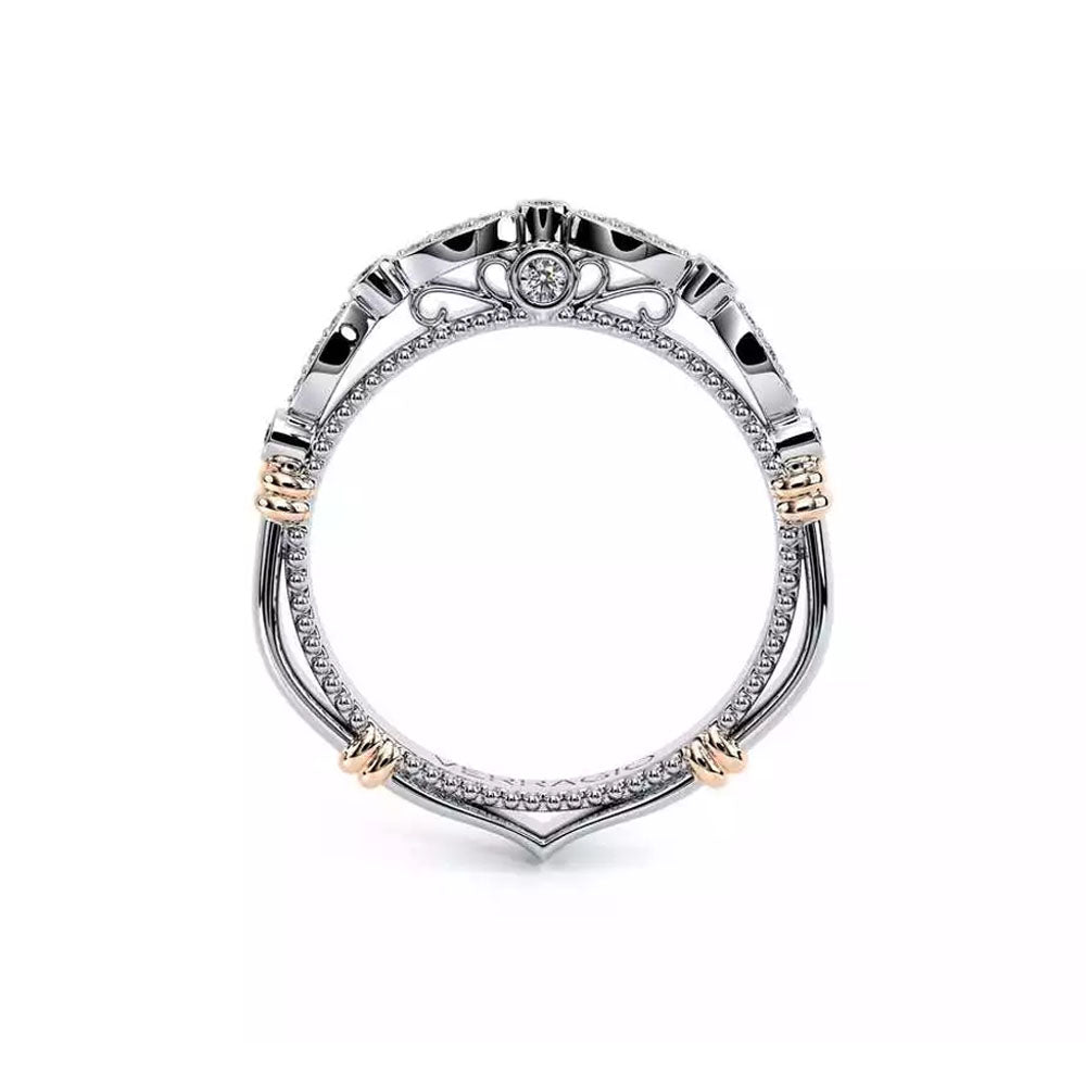 Verragio Parisian Rose Gold Accent Diamond Halfway Wedding Band