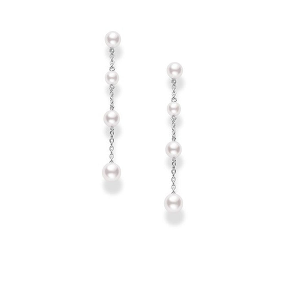 Mikimoto White Gold Pearl Drop Earrings