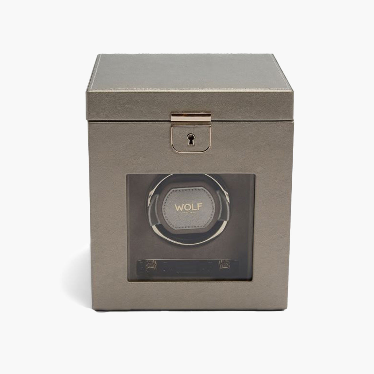 WOLF Palermo Single Winder Jewelry Box in Pewter