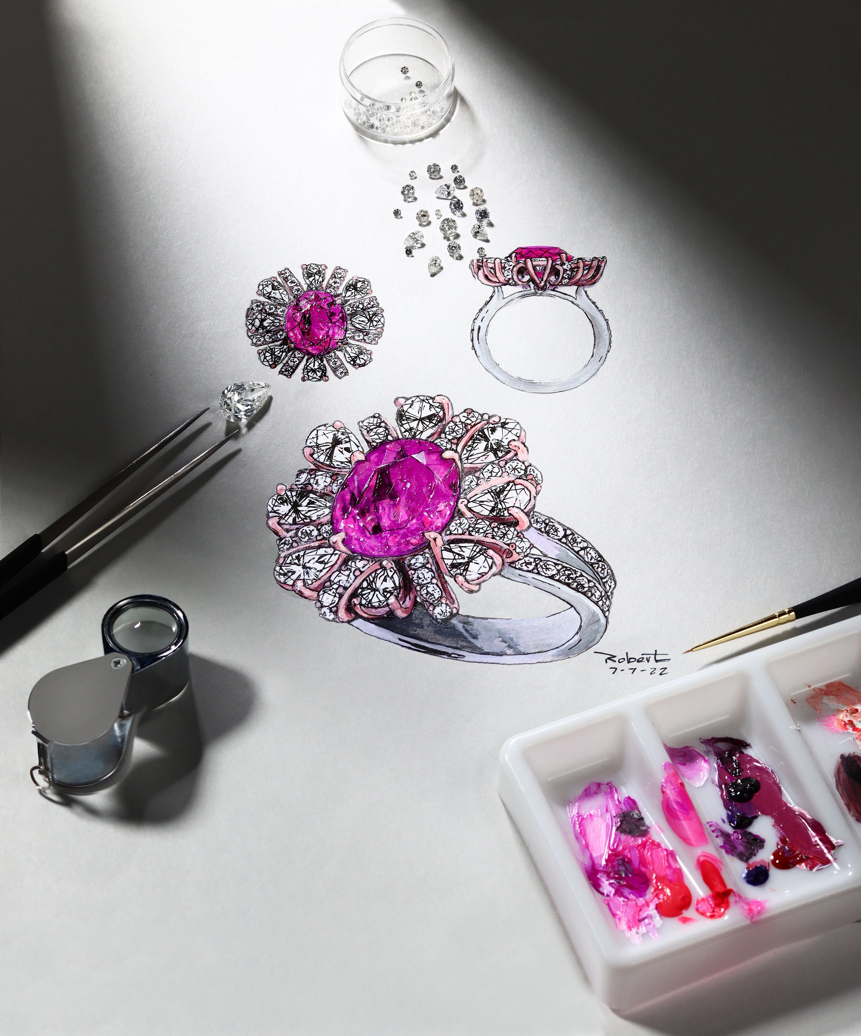 Robert Pelliccia Madagascar Pink Sapphire Cocktail Ring