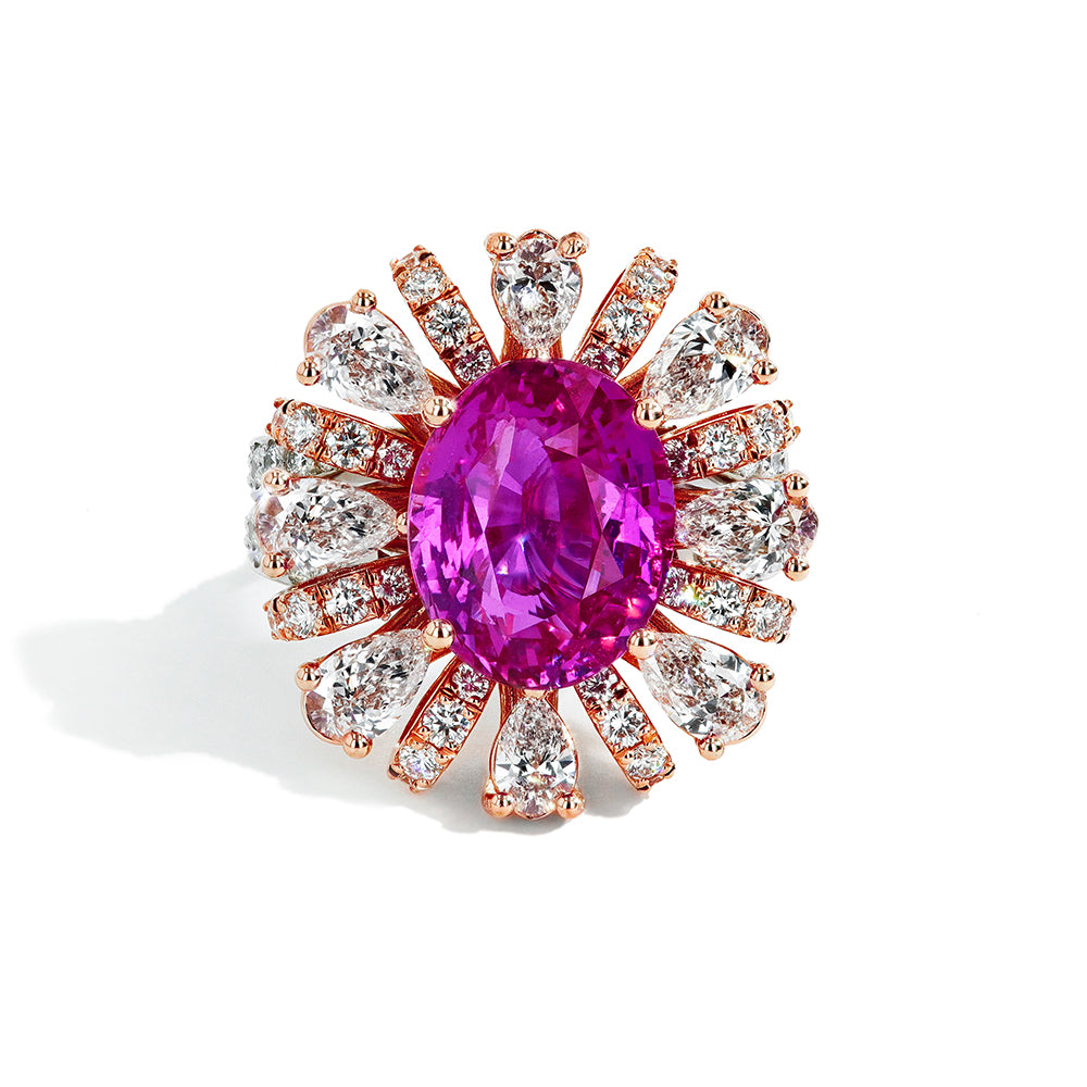 Robert Pelliccia Madagascar Pink Sapphire Cocktail Ring