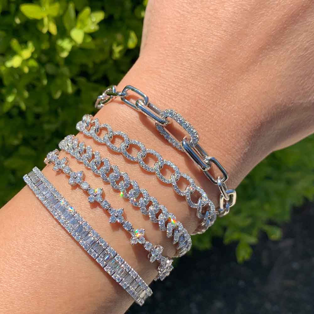 Baguette and Round Diamond Tennis Bracelet