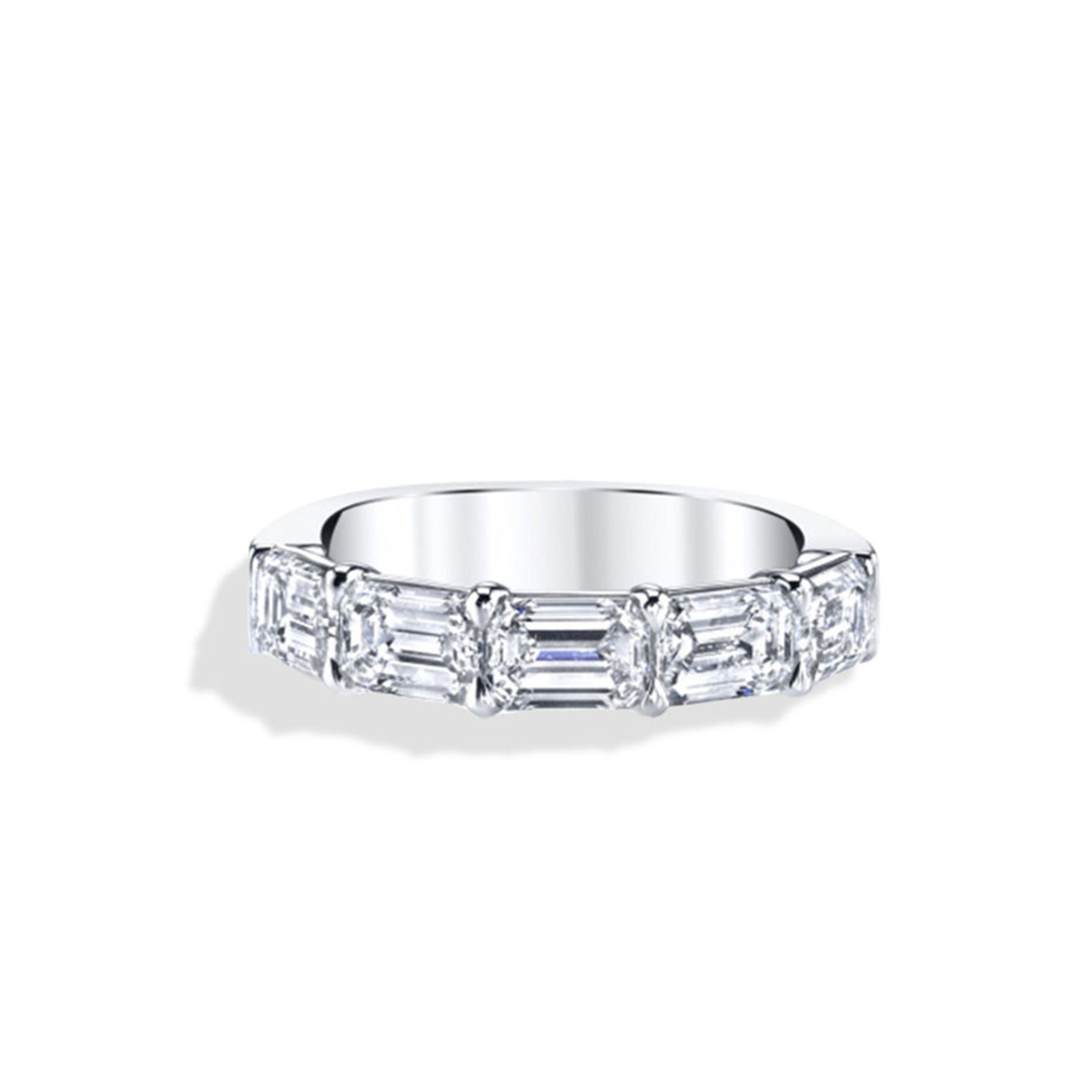 Private Label Emerald Cut Diamond Halfway Band