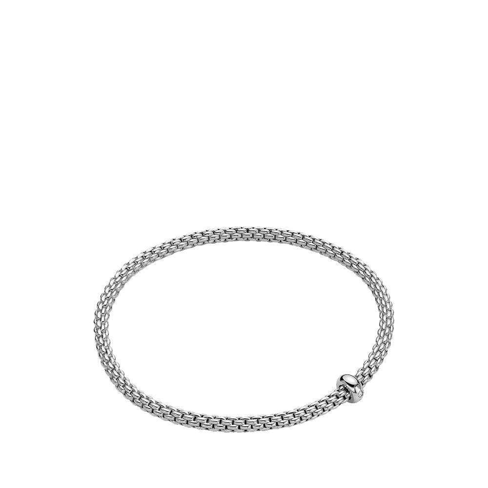 Fope Prima Flex'it White Diamond Bracelet in White Gold