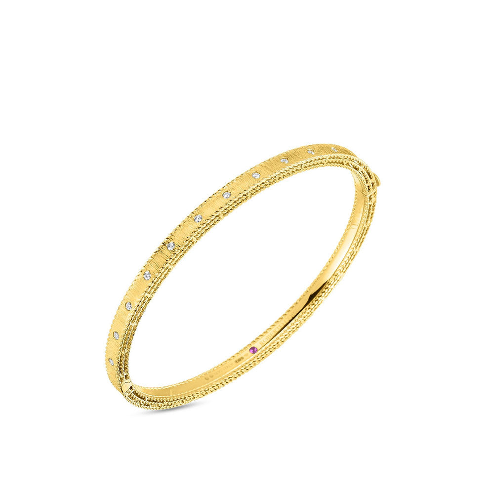 Roberto Coin Princess Yellow Gold & Diamond Bangle Bracelet