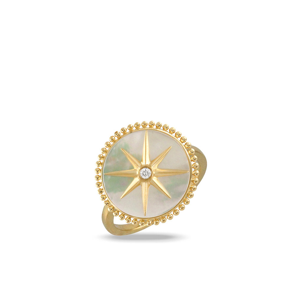 Private Label Celestia Mother of Pearl and Diamond Ring