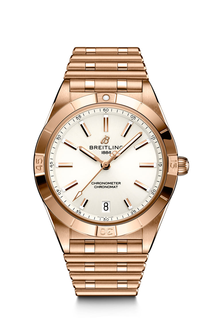 Breitling Chronomat 36 in Rose Gold With White Dial