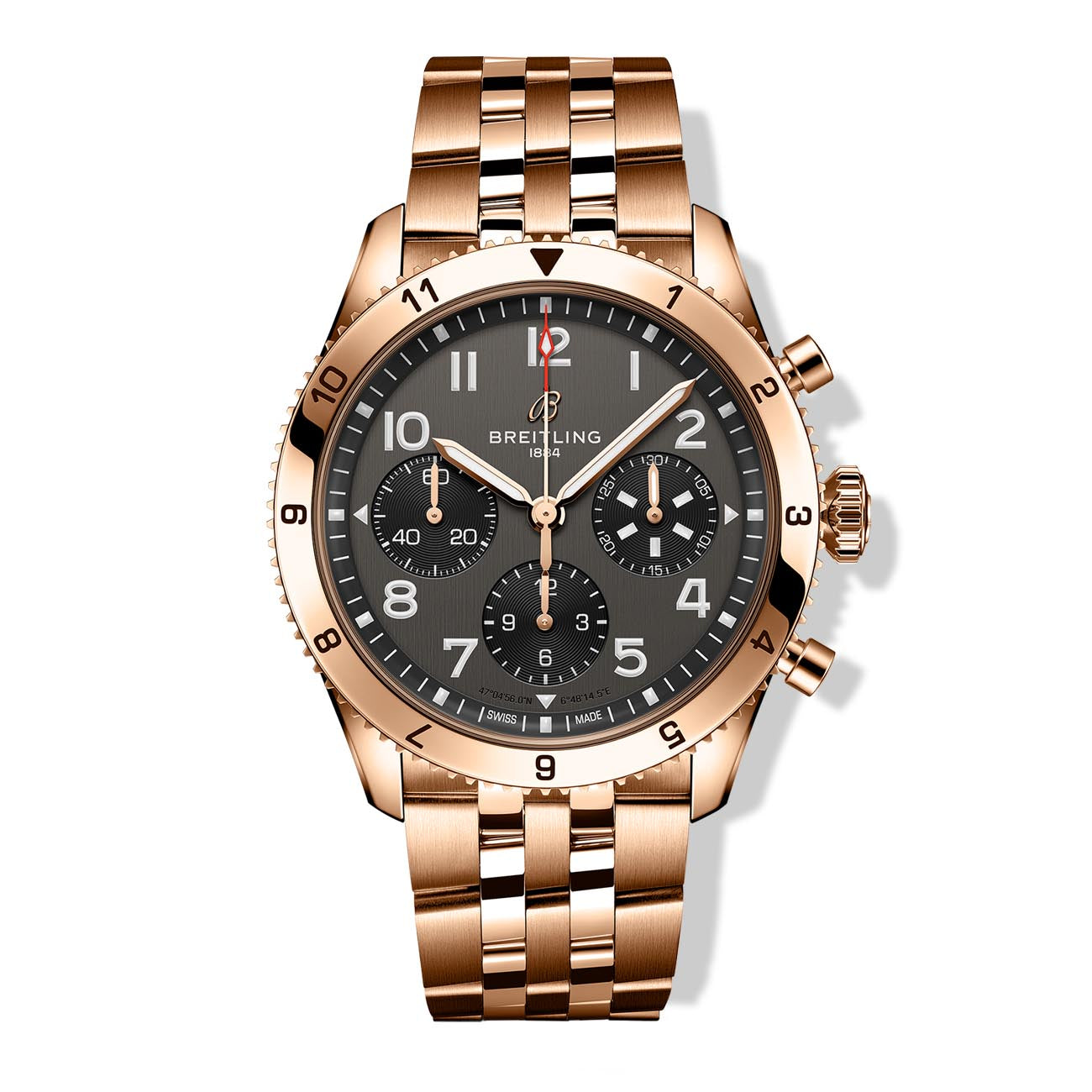 Breitling Classic AVI Red Gold P-51 Mustang Bracelet - 42mm