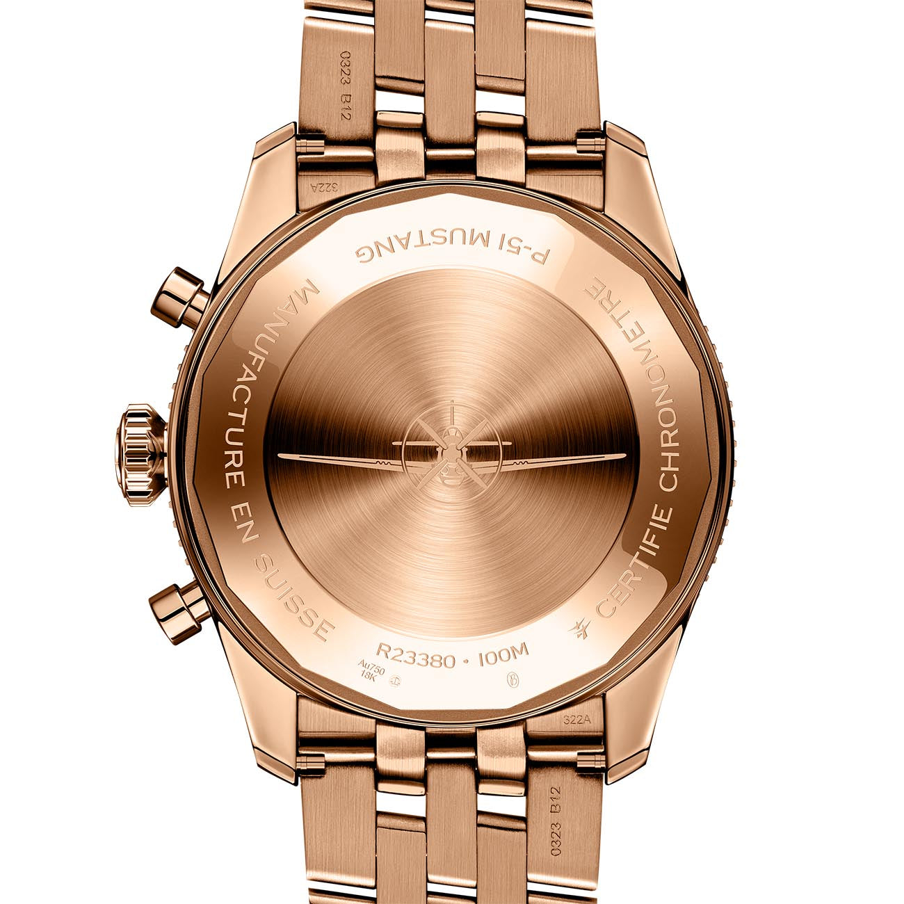 Breitling Classic AVI Red Gold P-51 Mustang on Leather - 42mm