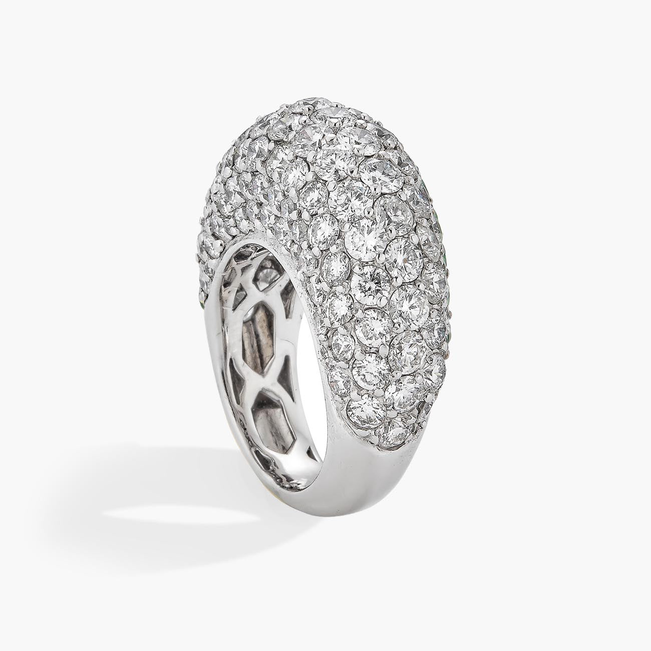 Piranesi Diamond Dome Ring in White Gold