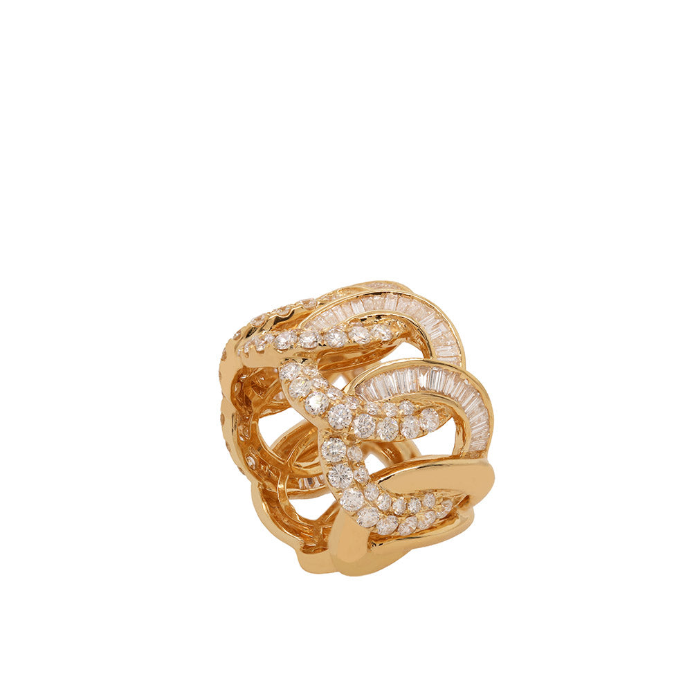 Pave Diamond Link Ring
