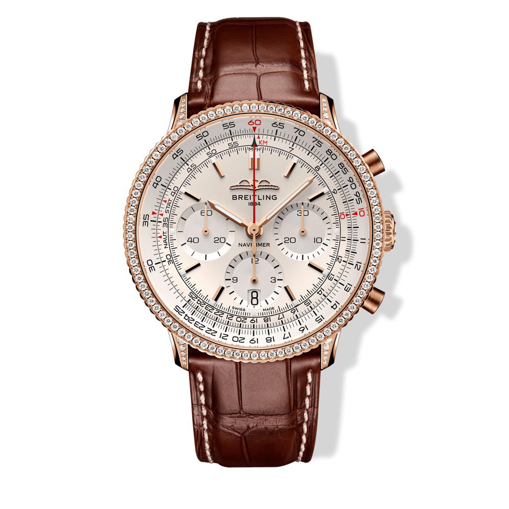 Breitling Diamond Bezel Navitimer B01 Red Gold - 41mm