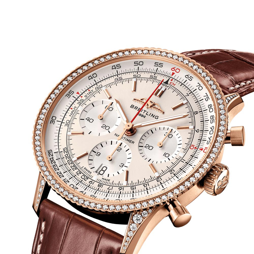 Breitling Diamond Bezel Navitimer B01 Red Gold - 41mm