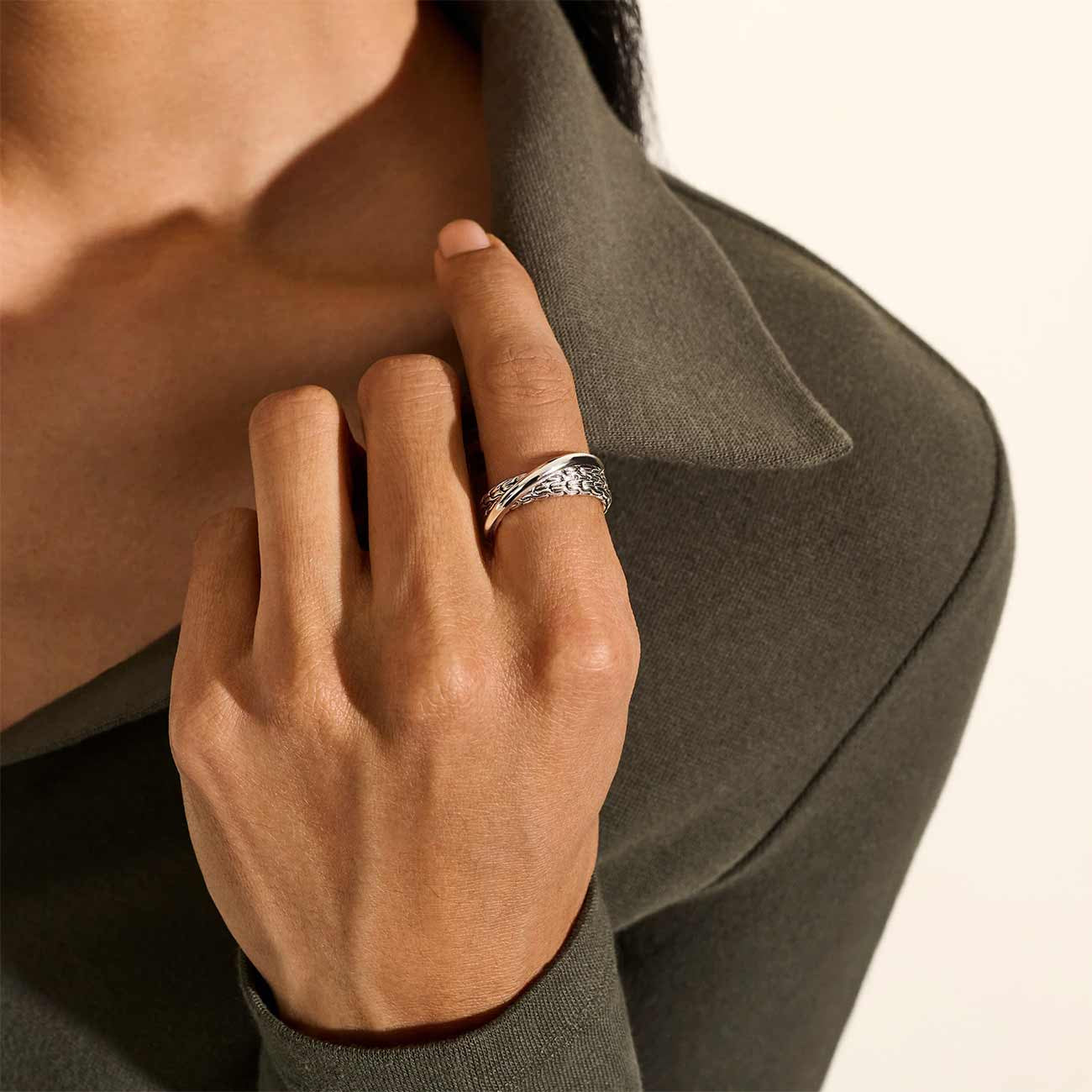 John Hardy Essentials Crossover Silver Ring