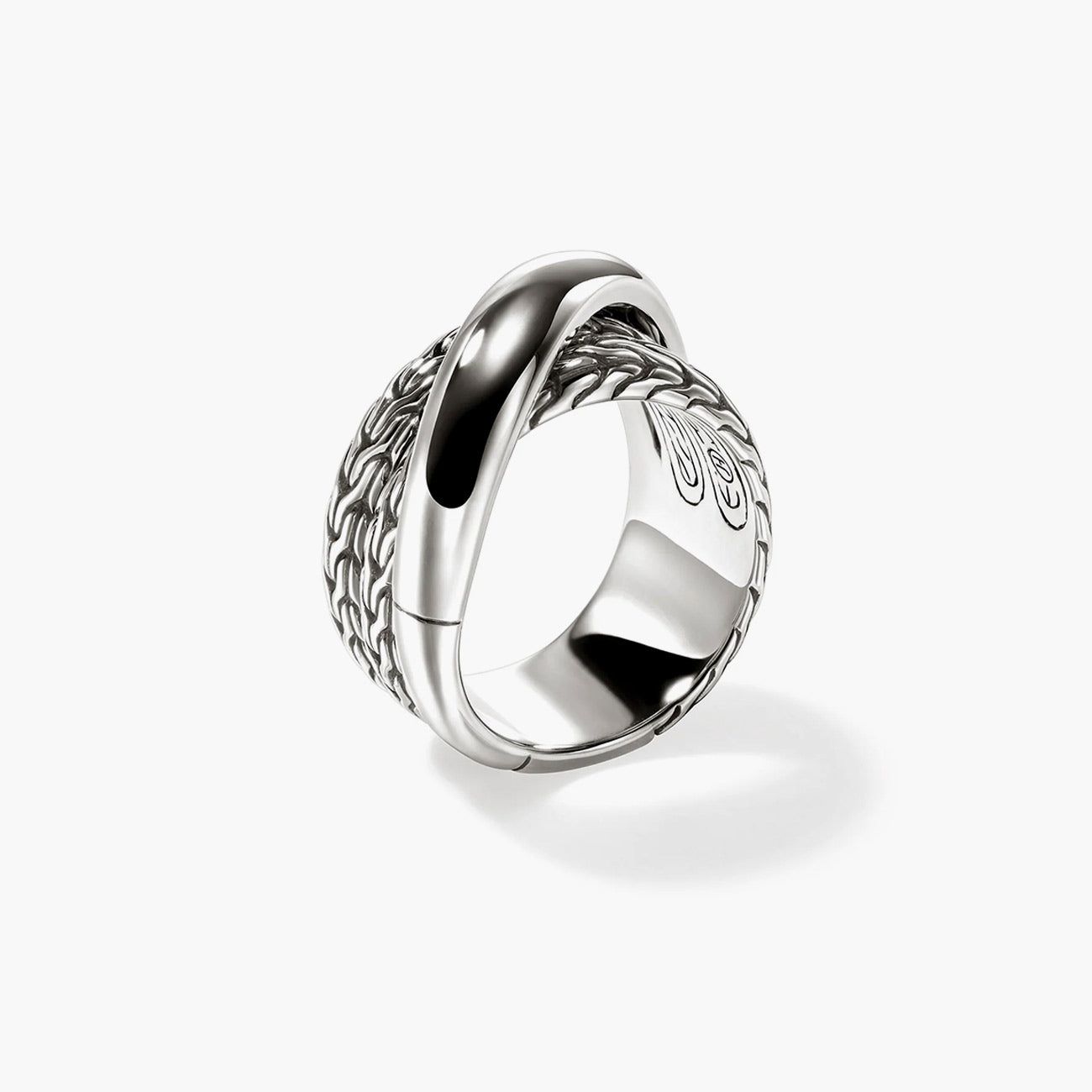 John Hardy Essentials Large Crossover Silver Ring