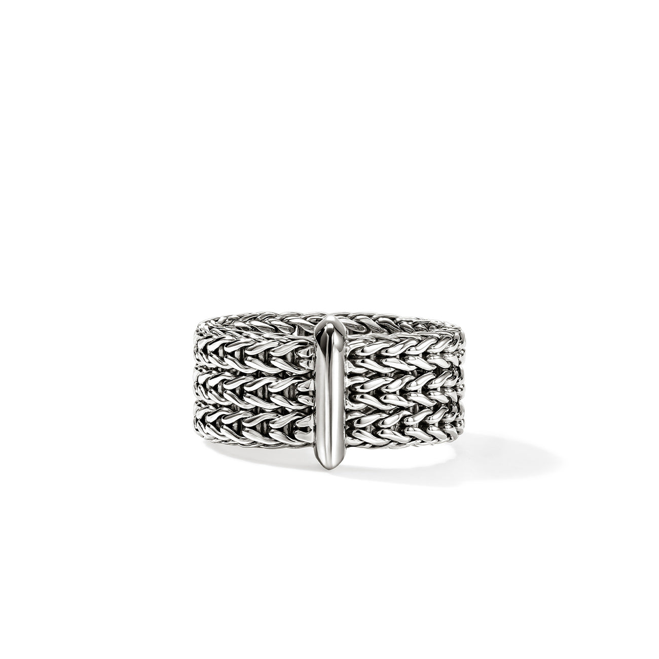 John Hardy Icon Link Silver Bar Ring - 9mm