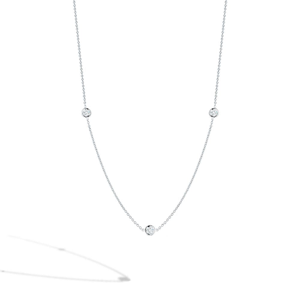 Roberto Coin Diamonds By The Inch Necklace in White Gold - 0.15ctw