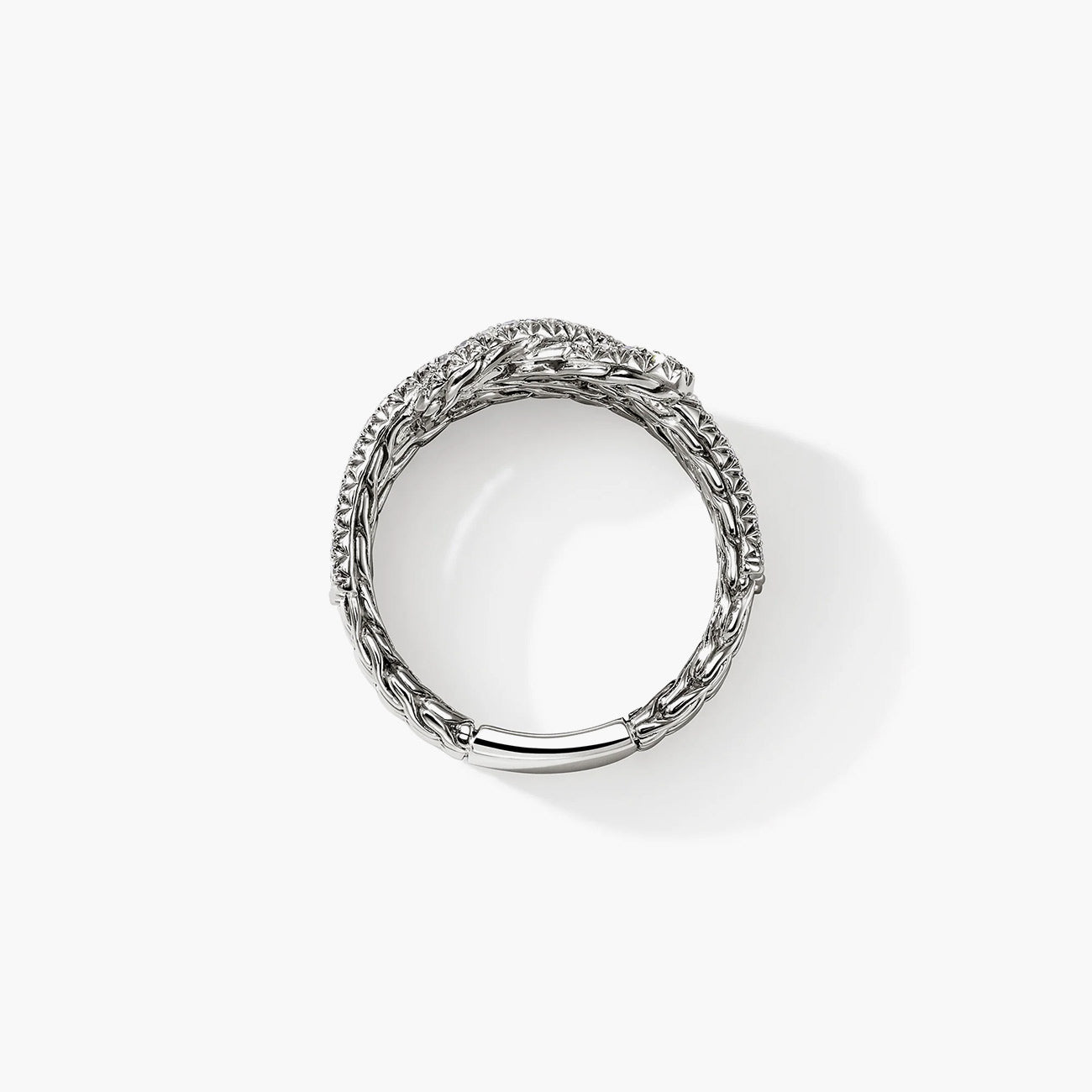 John Hardy Love Knot Diamond Pave Silver Ring