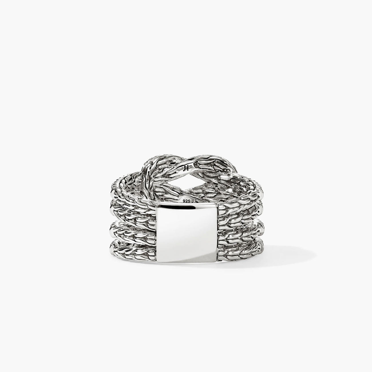 John Hardy Love Knot Diamond Pave Silver Ring
