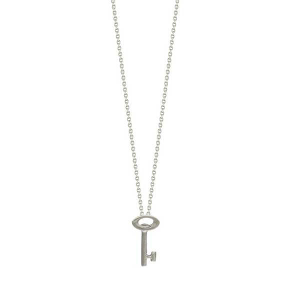 Roberto Coin Tiny Treasures White Gold Key Pendant Necklace