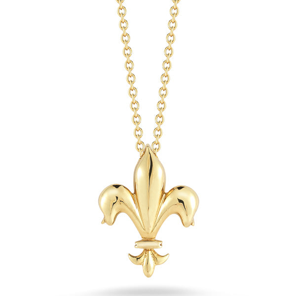 Roberto Coin Tiny Treasures Yellow Gold Fleur De Lis Pendant Necklace