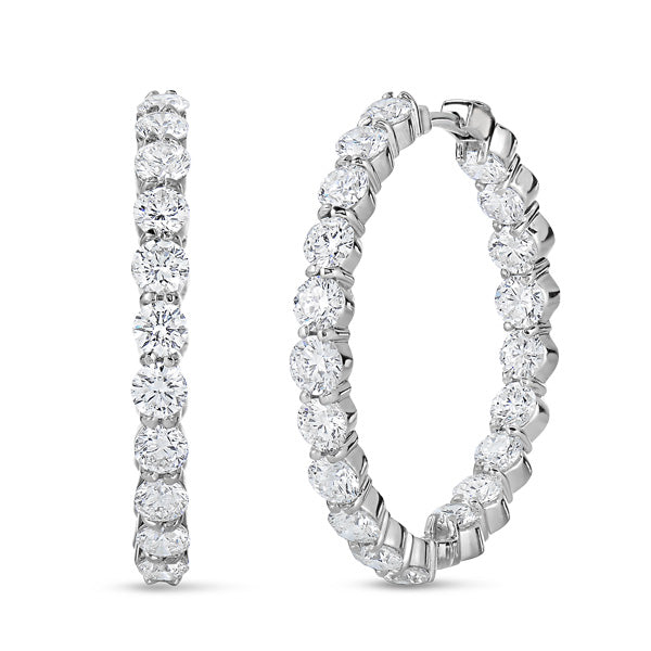 Roberto Coin White Gold Inside Out Diamond Hoop Earrings 5.55ctw