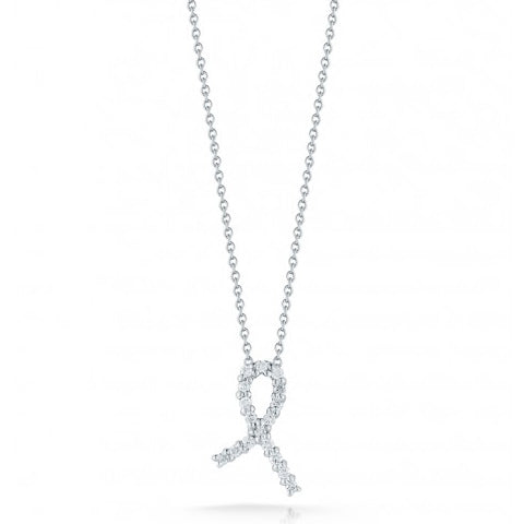 Roberto Coin Tiny Treasures White Gold Diamond Hope Pendant Necklace