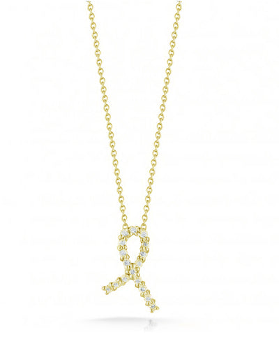 Roberto Coin Tiny Treasures Yellow Gold Diamond Hope Pendant Necklace