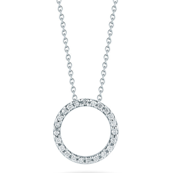 Roberto Coin Tiny Treasures Diamond Circle Necklace .10ctw