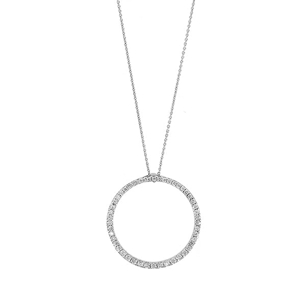 Roberto Coin Tiny Treasures Diamond Circle Necklace .64ctw