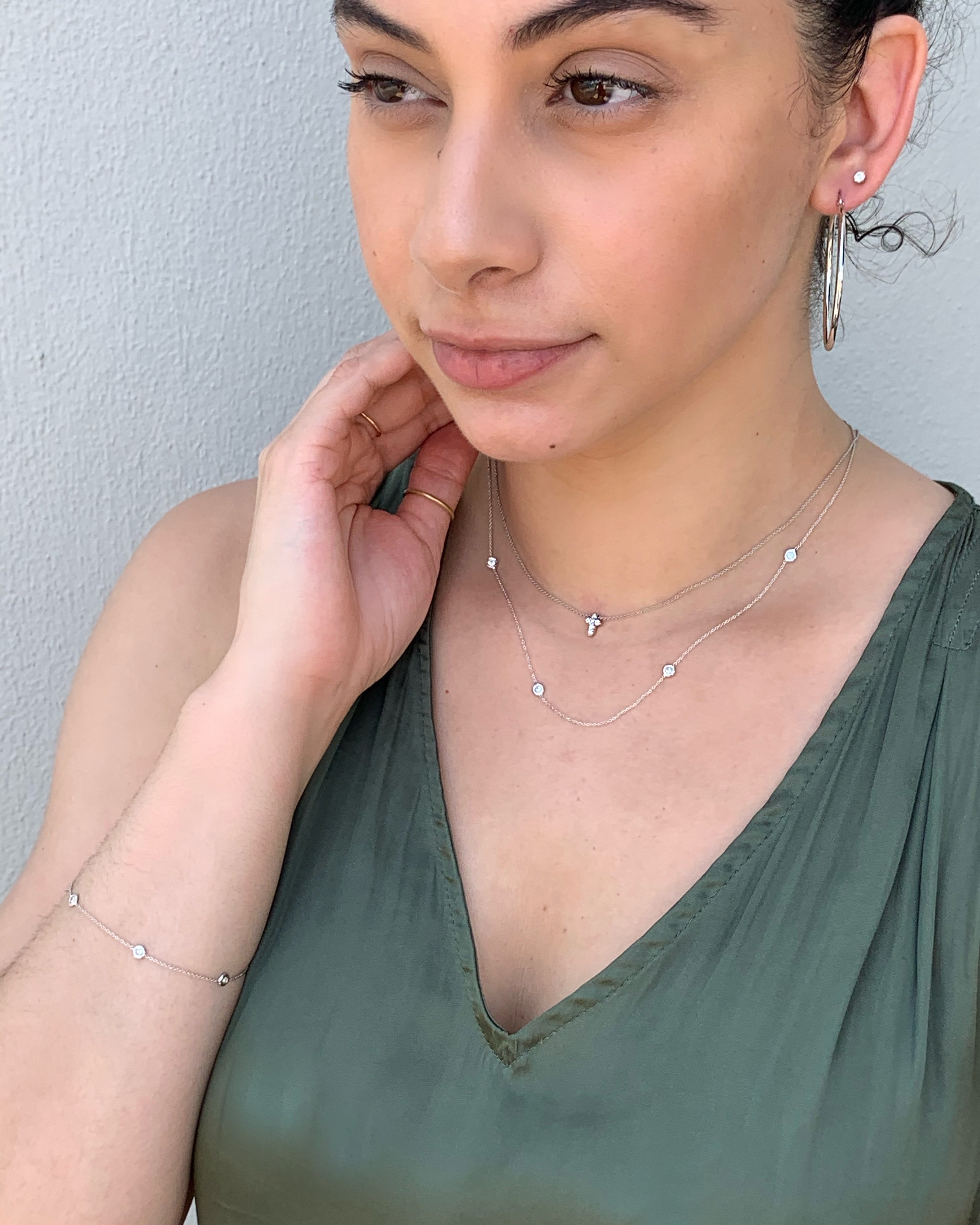 Roberto Coin Diamonds By The Inch White Gold Necklace .25ctw