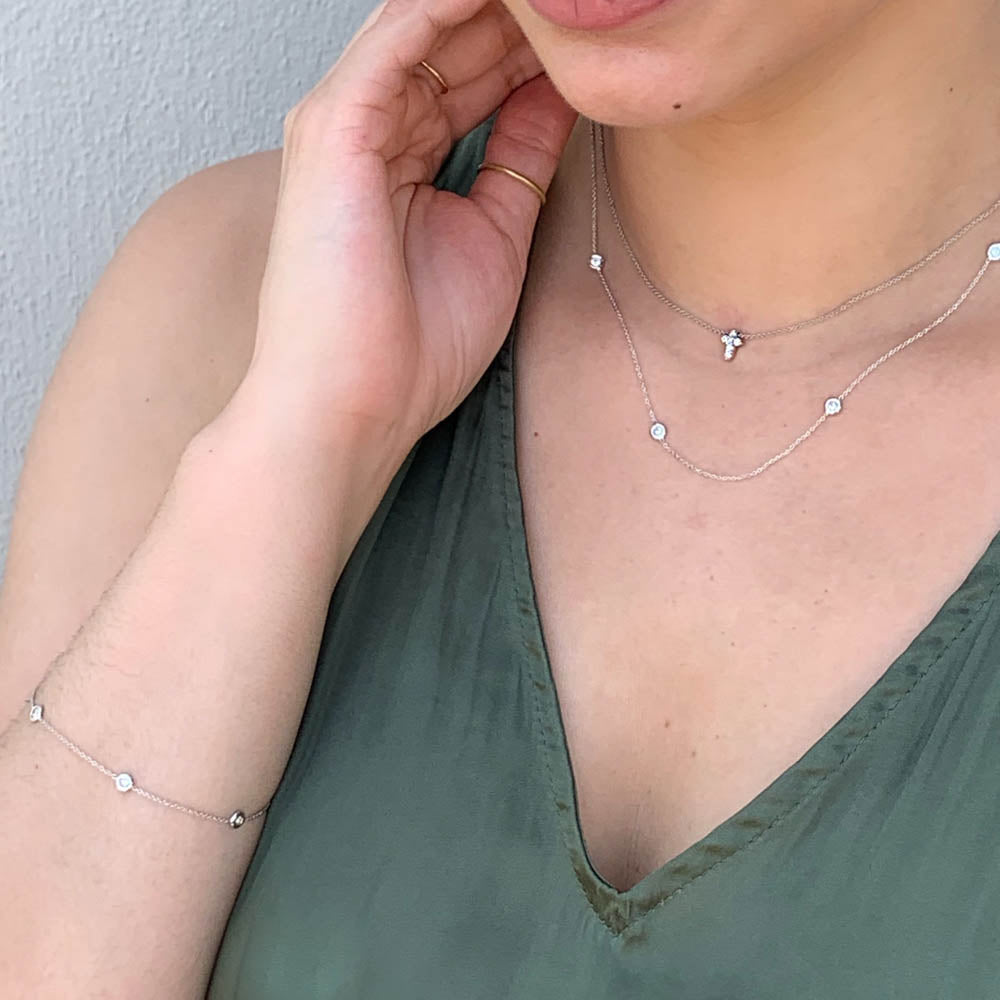 Roberto Coin White Gold Diamonds By the Inch 5 Station Bracelet