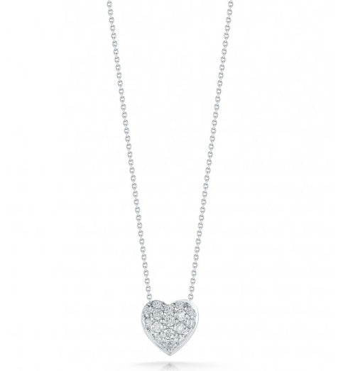 Roberto Coin Tiny Treasures Small Diamond Puffed Heart Necklace