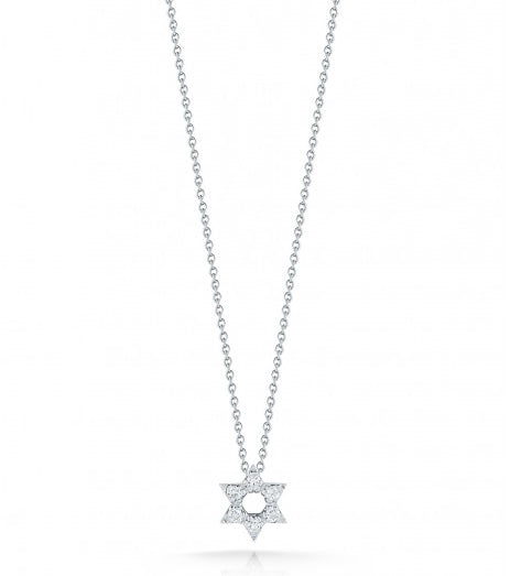Roberto Coin Tiny Treasures White Gold Diamond Star of David Necklace