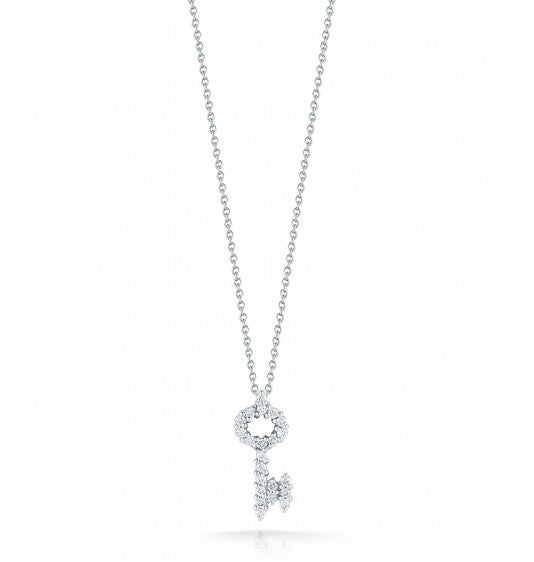 Roberto Coin Tiny Treasures Diamond Key Pendant Necklace