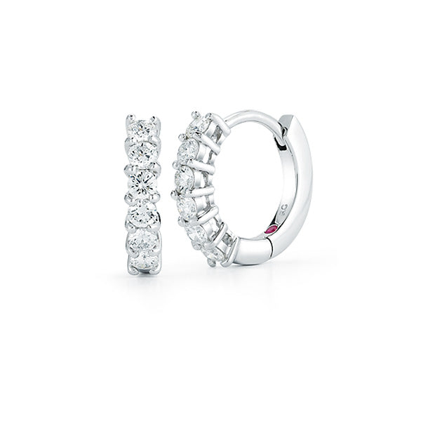 Roberto Coin White Gold Diamond Huggie Earrings Hoop