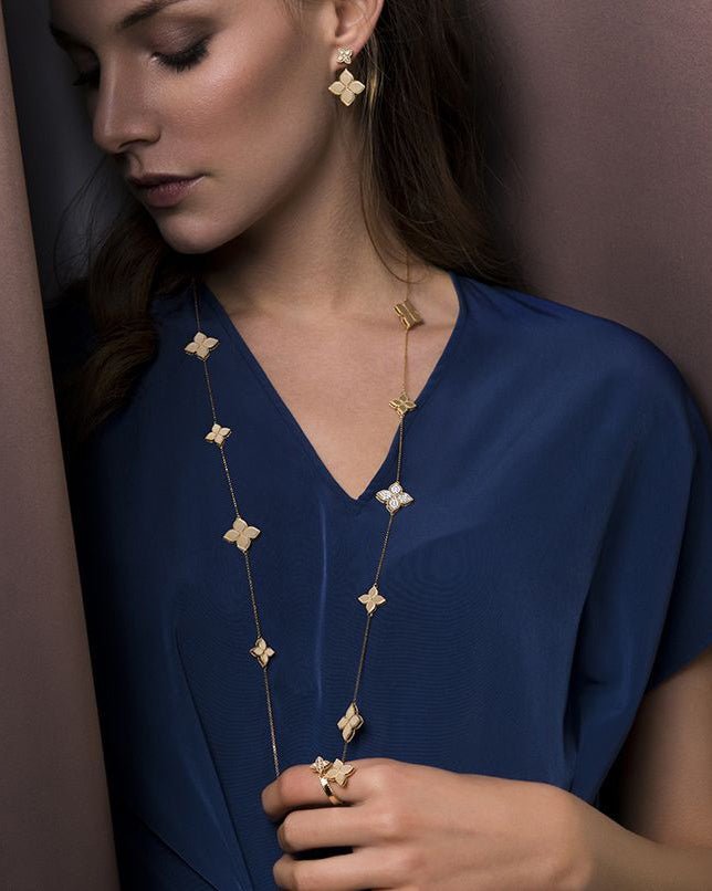 Roberto Coin Princess Flower Station Diamond Necklace