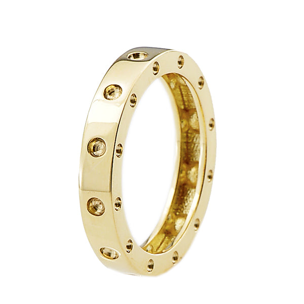 Roberto Coin Pois Moi Yellow Gold Single Round Ring