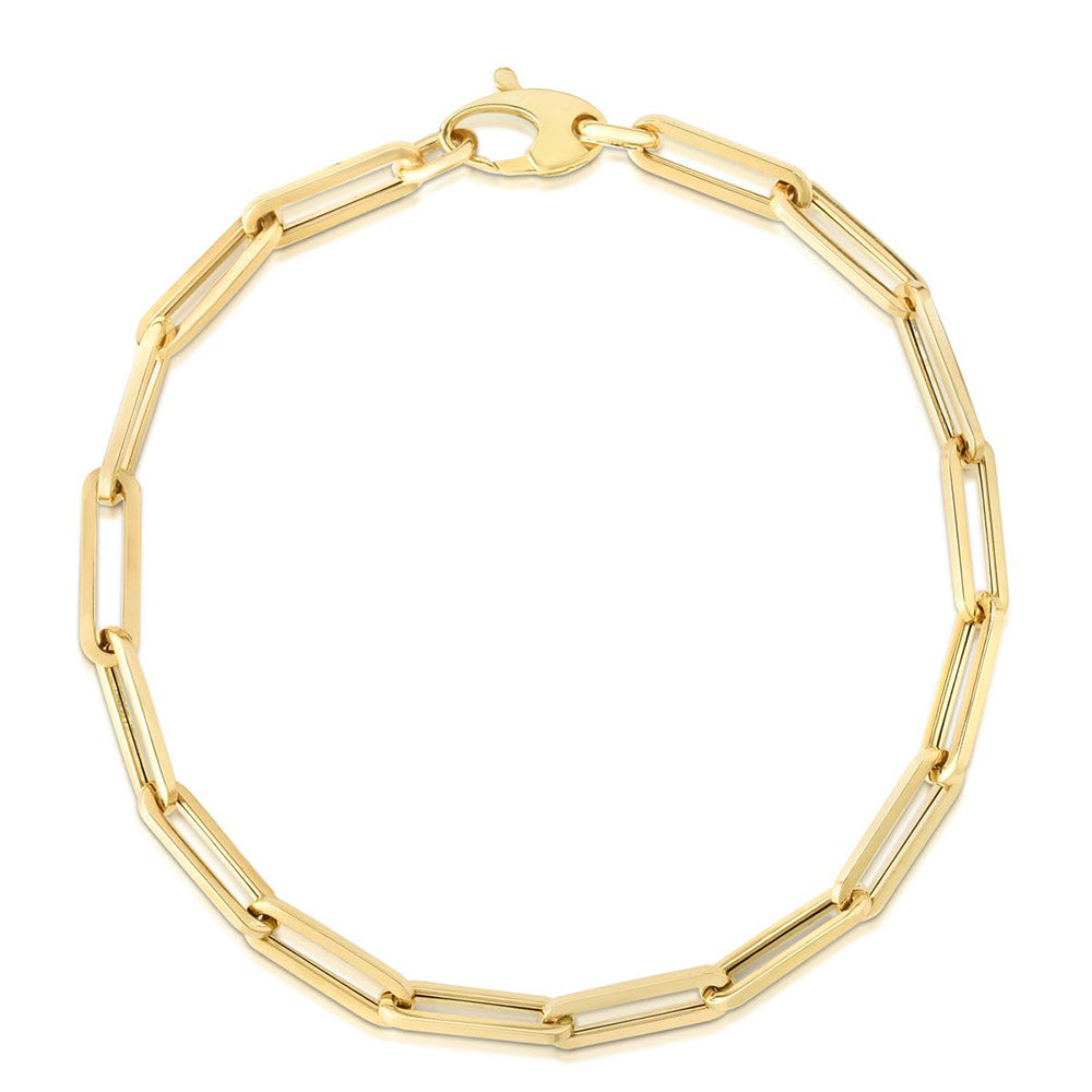 Gold Paperclip Link Bracelet - 4.2mm