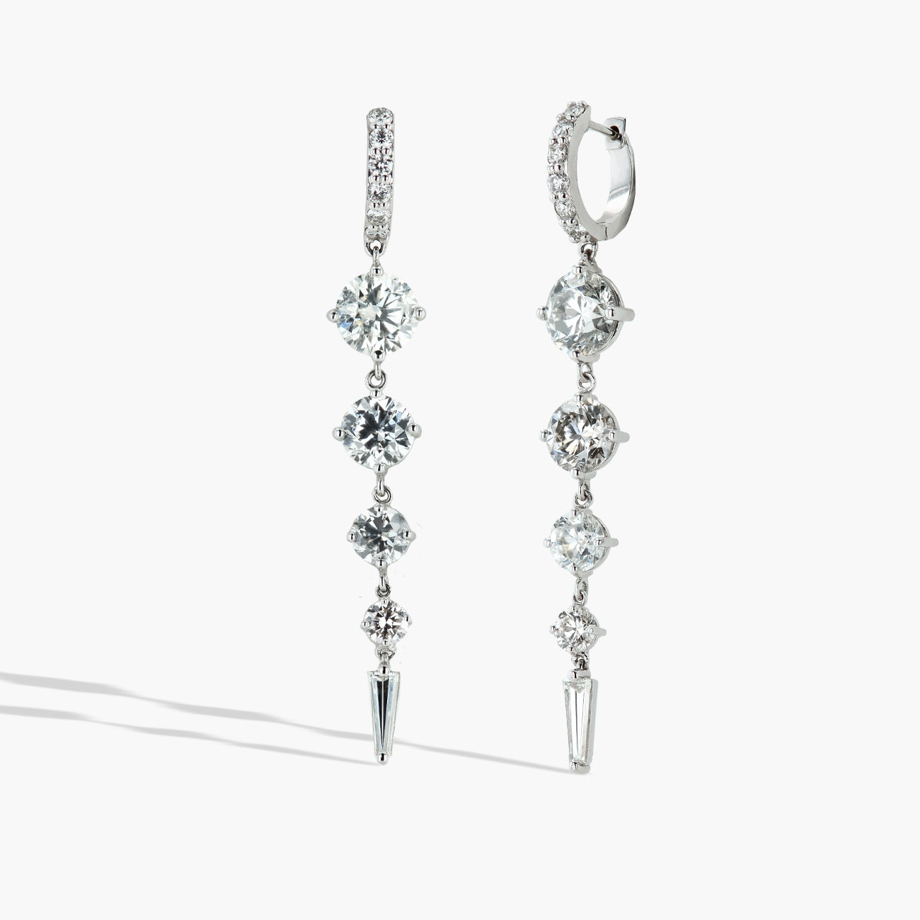 Robert Pelliccia Graduated Diamond Dangle Hoop Earrings