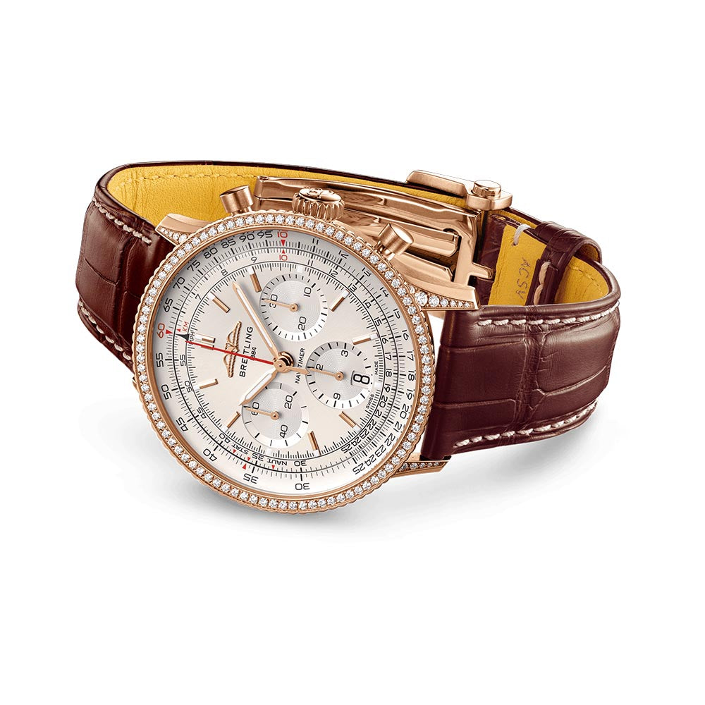Breitling Diamond Bezel Navitimer B01 Red Gold - 41mm