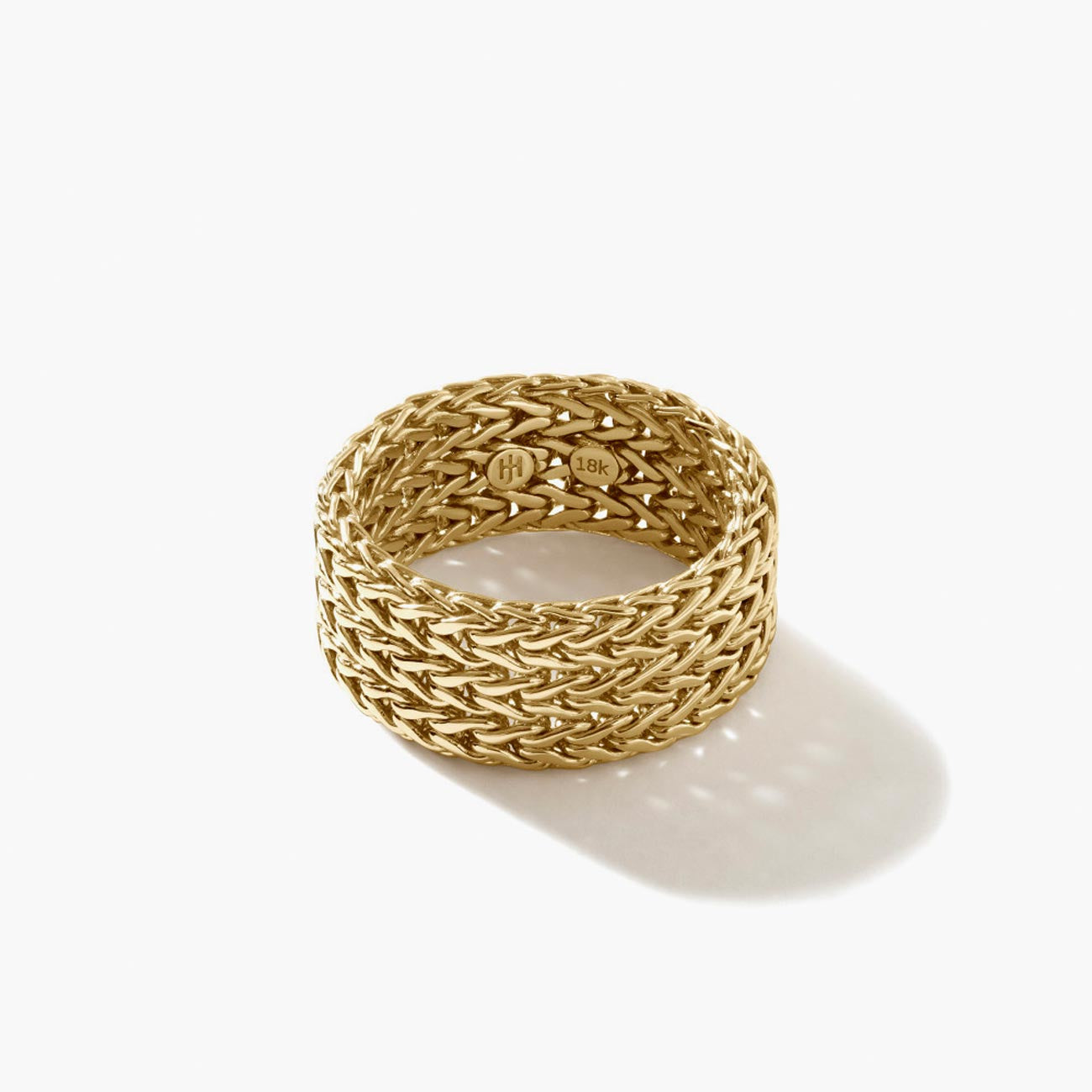 John Hardy Rata Wide Gold Chain Band Ring