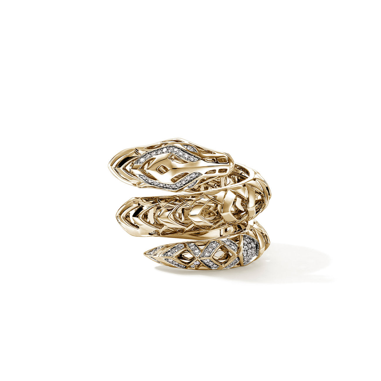 John Hardy Naga Diamond Dragon Double Wrap Ring