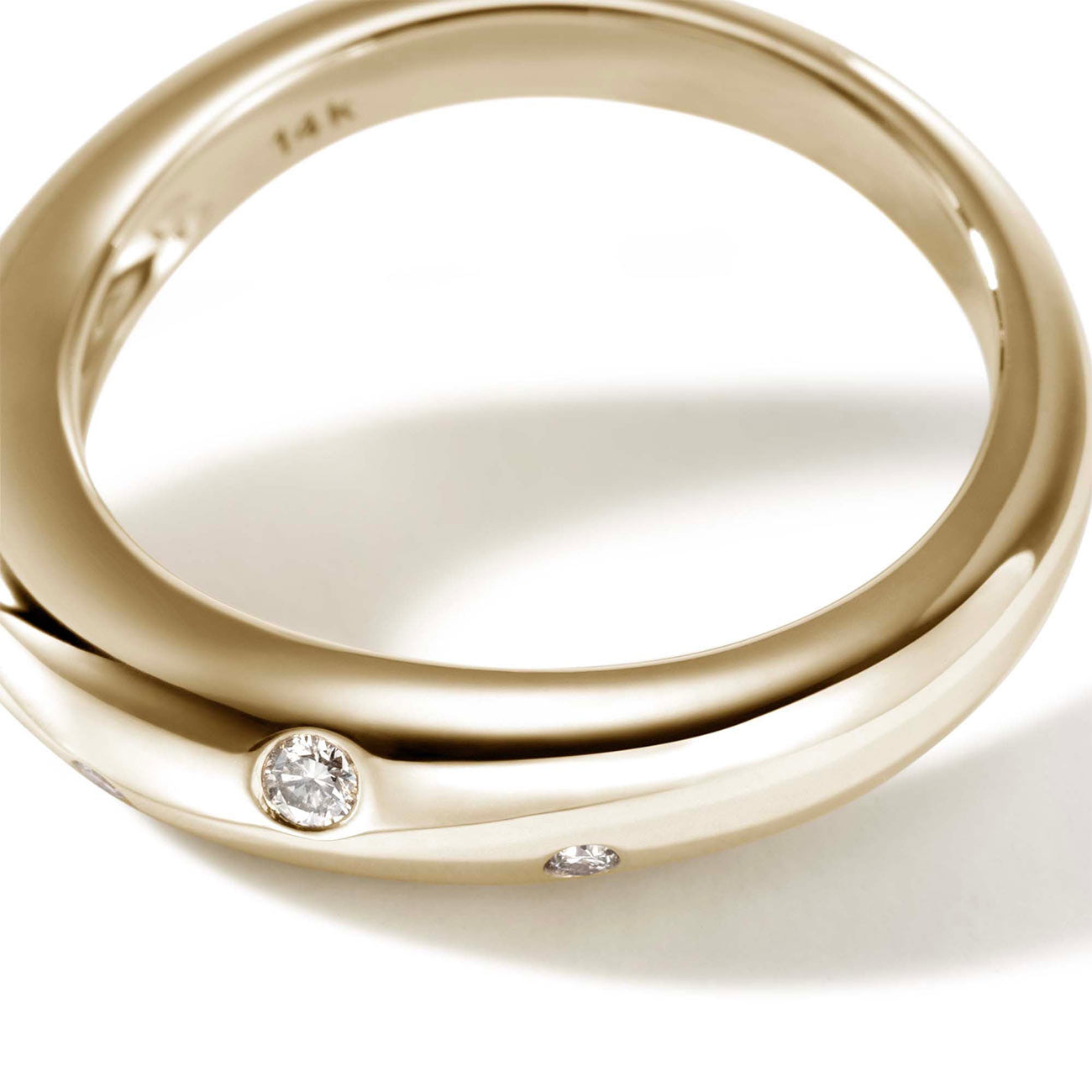 John Hardy Surf Scattered Diamond Slim Ring in 14K Yellow Gold
